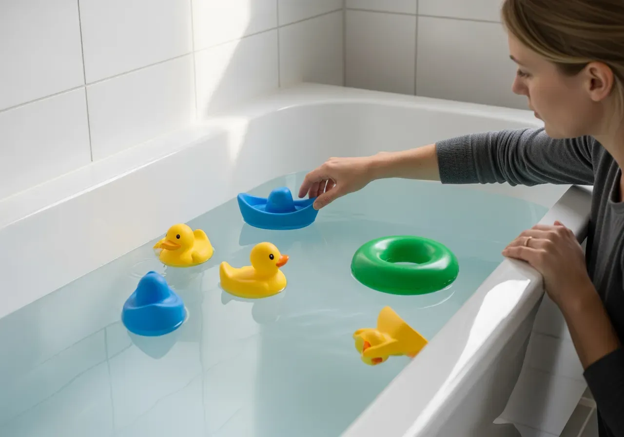 Badleksaker för nybörjare i badkar