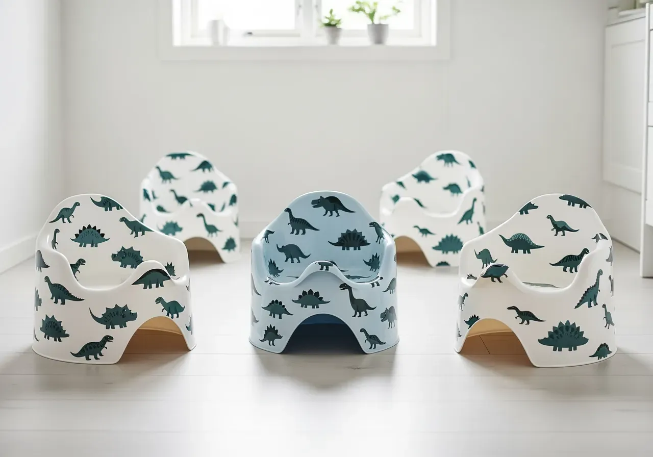Barnpottor med dinosauriemotiv