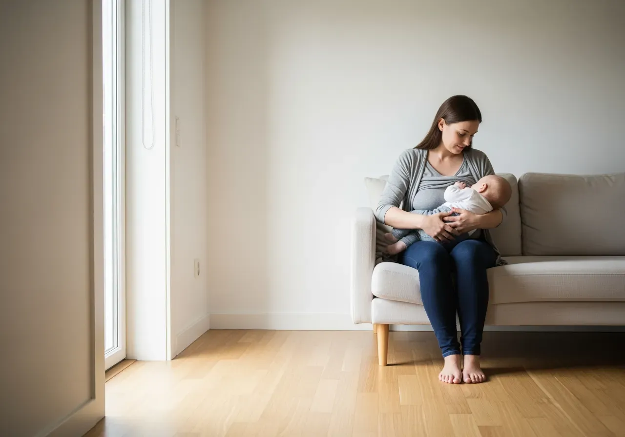 Kvinna vid amning