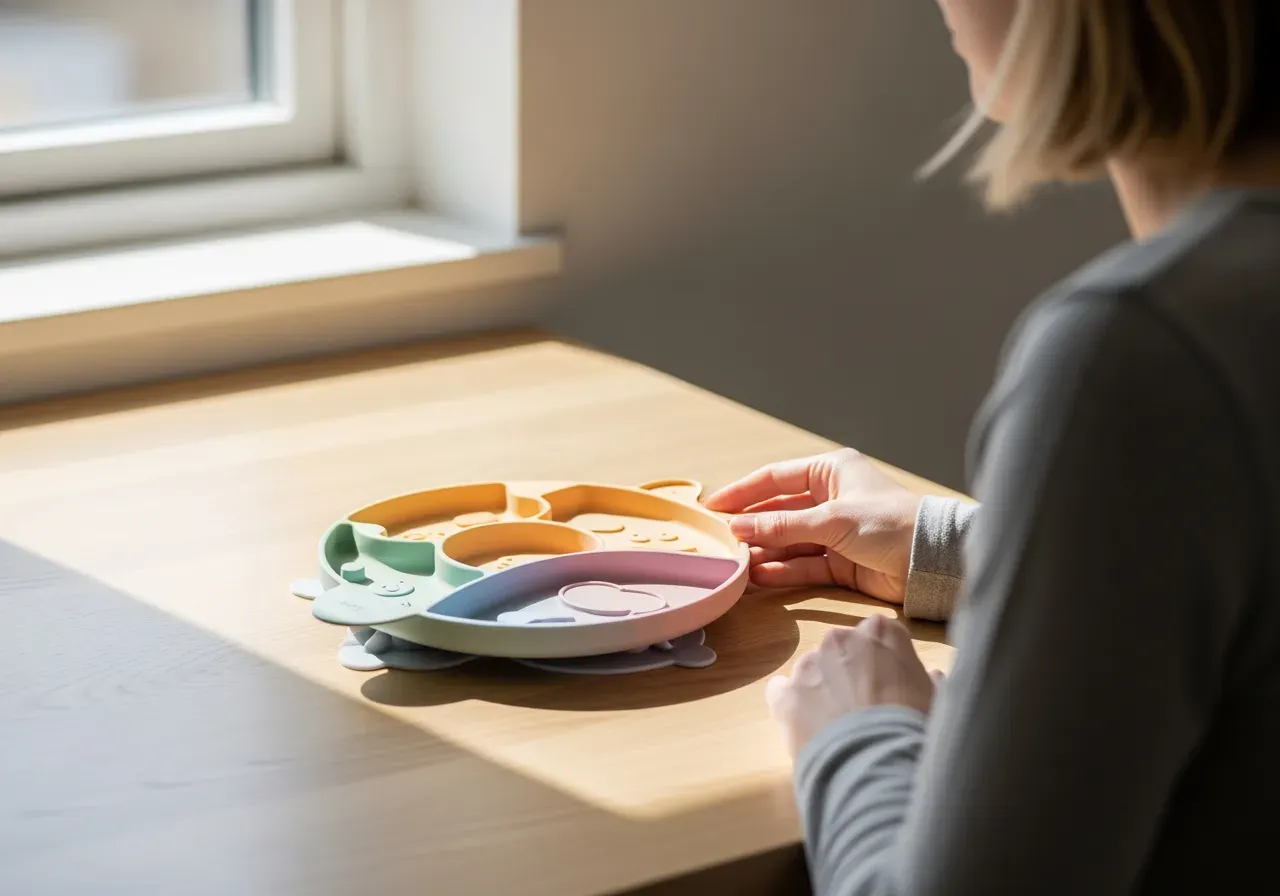 Motivtallrik i silikon med sugfäste