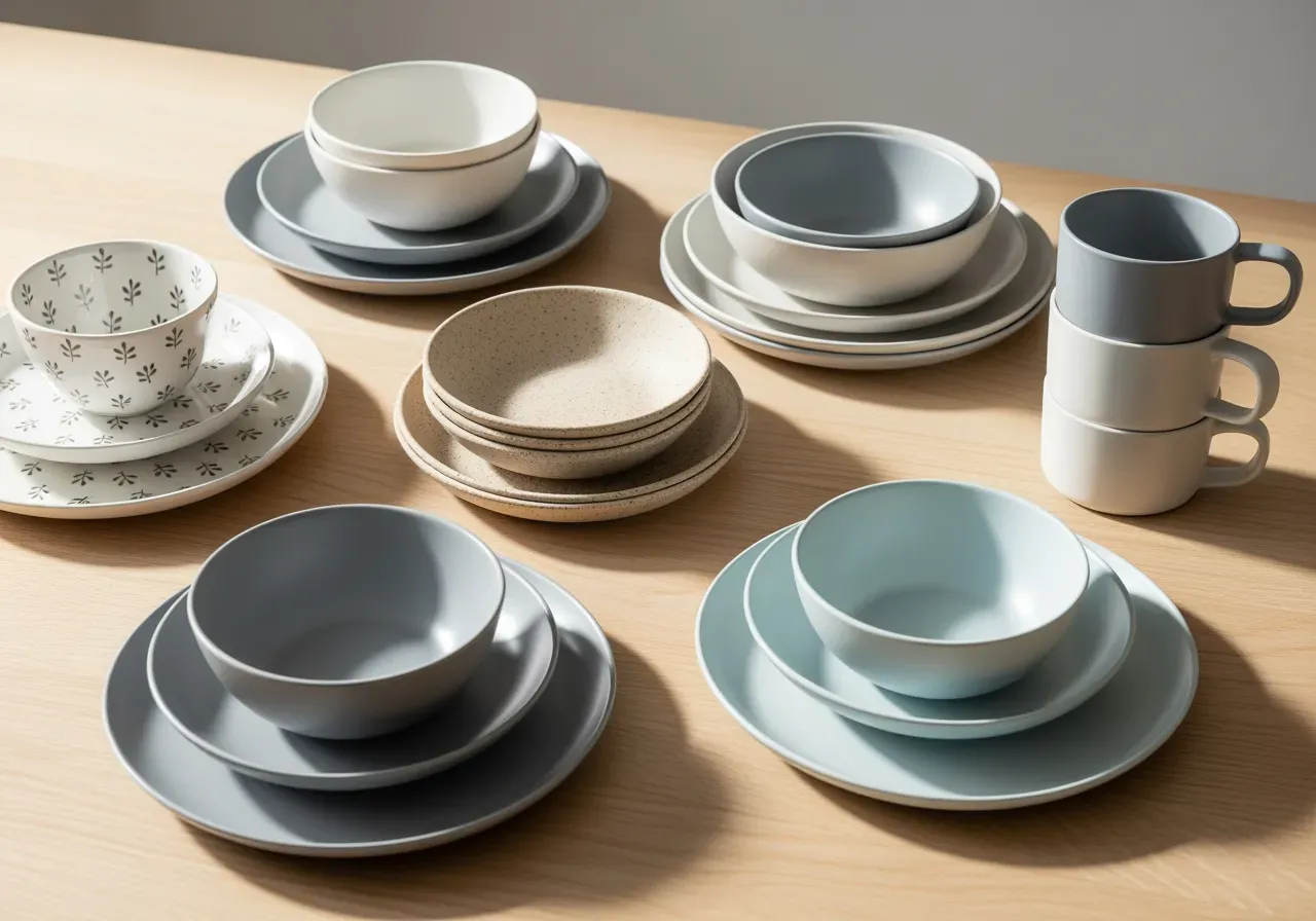 Barnserviser i porslin biokomposit plast