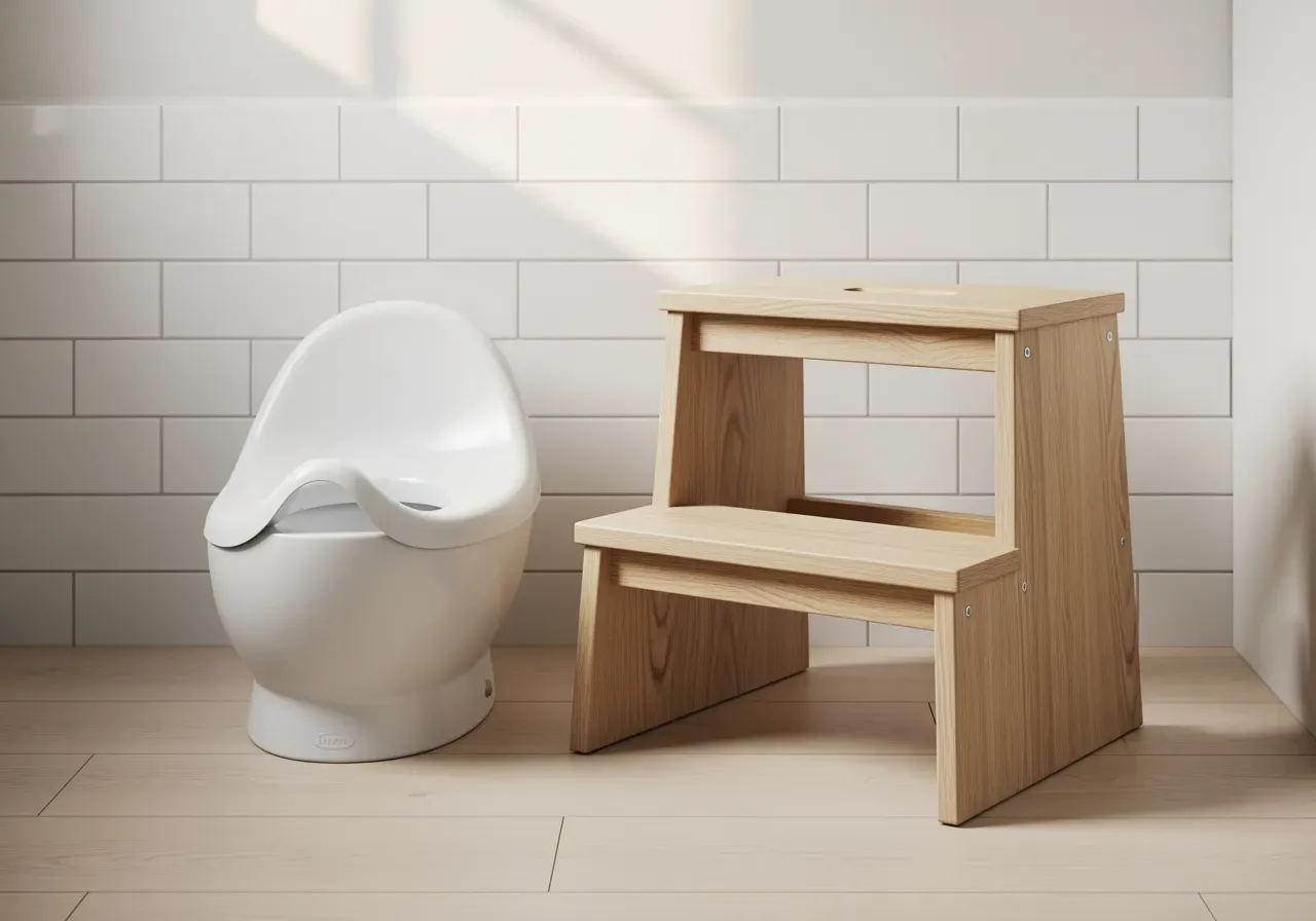 Potta och ståpall för barn