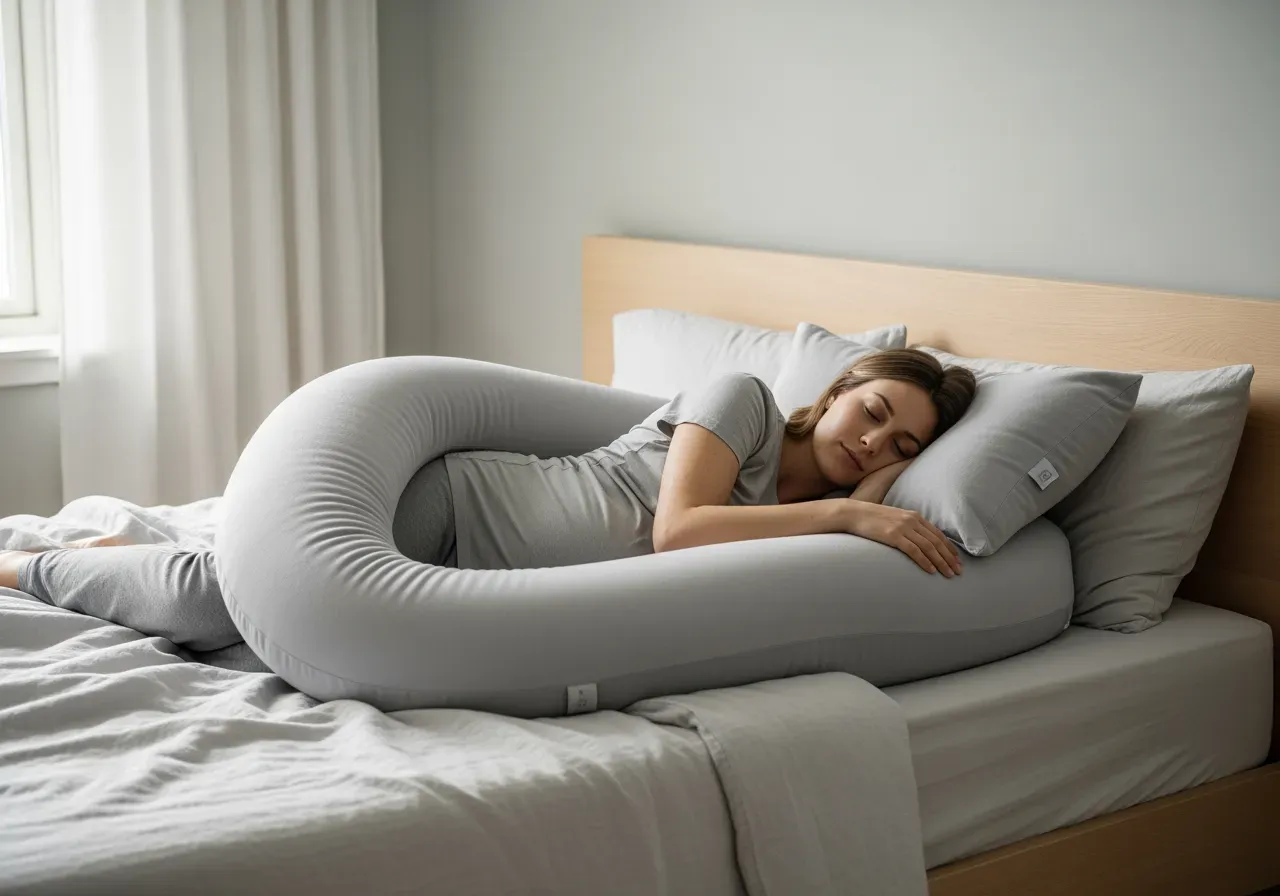 Gravidkudde sidliggande och J form