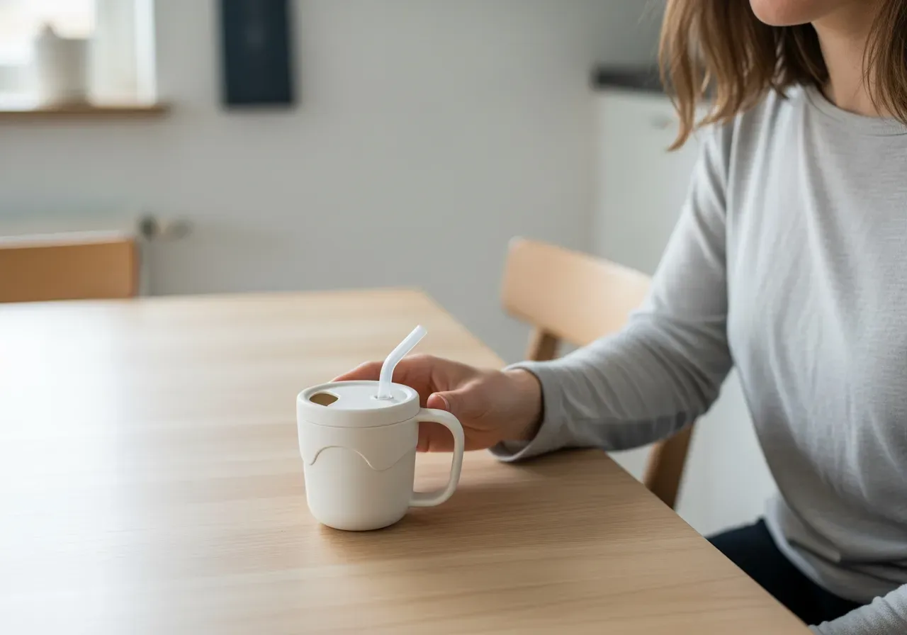 Sugrörsmugg för nybörjare vid matstund