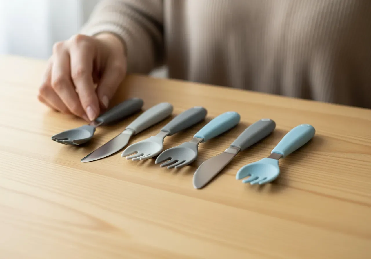 Barnbestick i stål och silikon