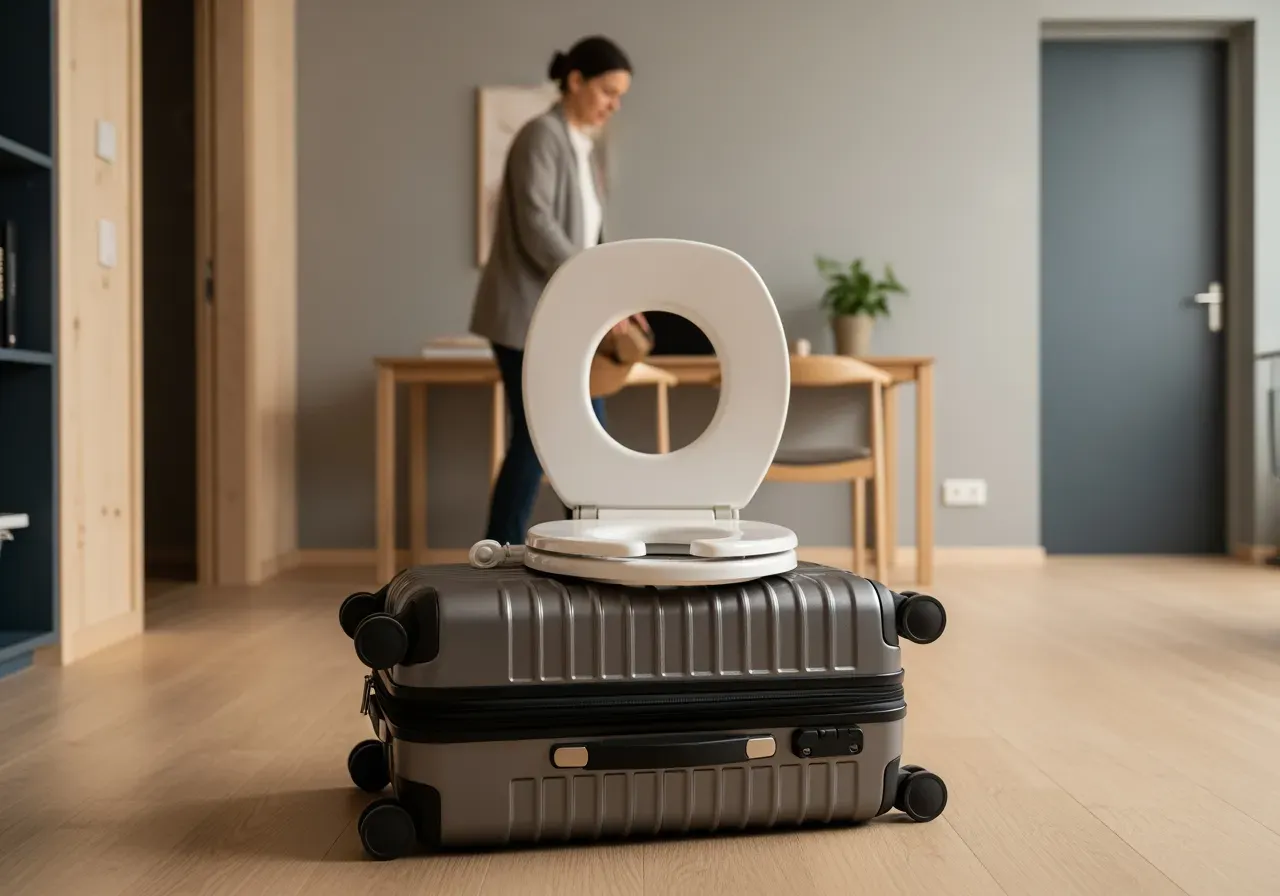 Vikbar toalettsits för barn på resa