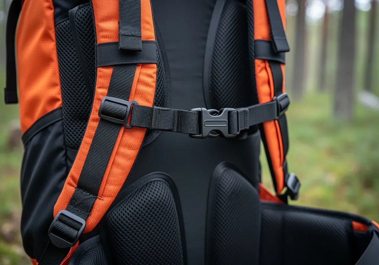 Bröstrem och ryggpanel på barnryggsäckar