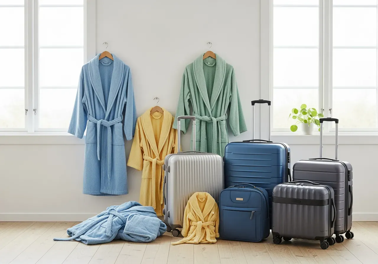 Morgonrockar och resväskor för barn