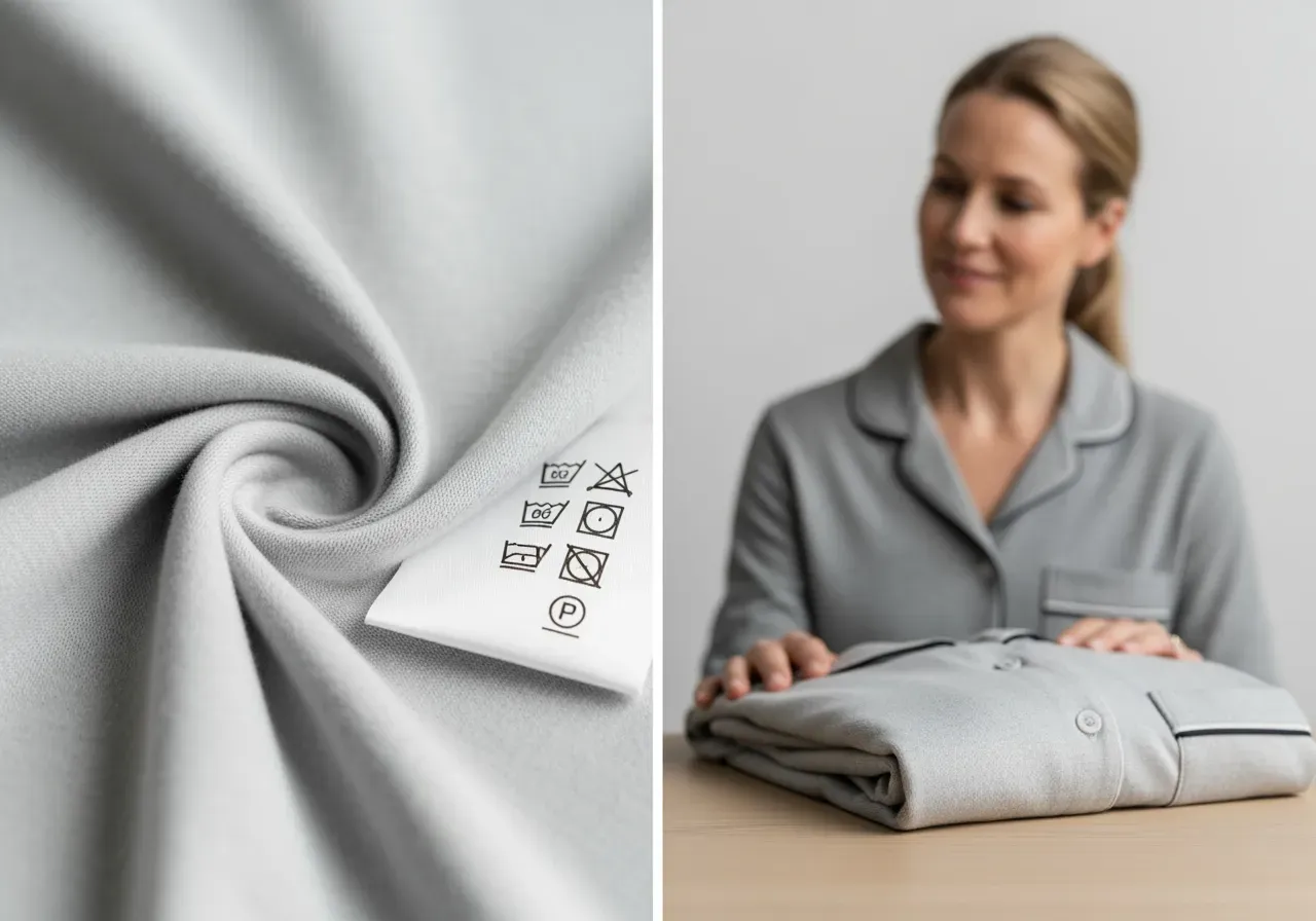 Material och tvätt för barnpyjamas