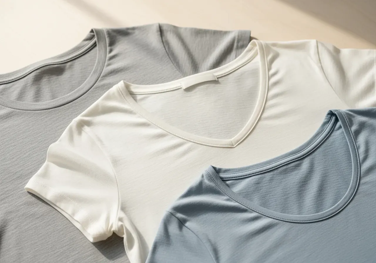 T-tröjor för barn material och halsringning