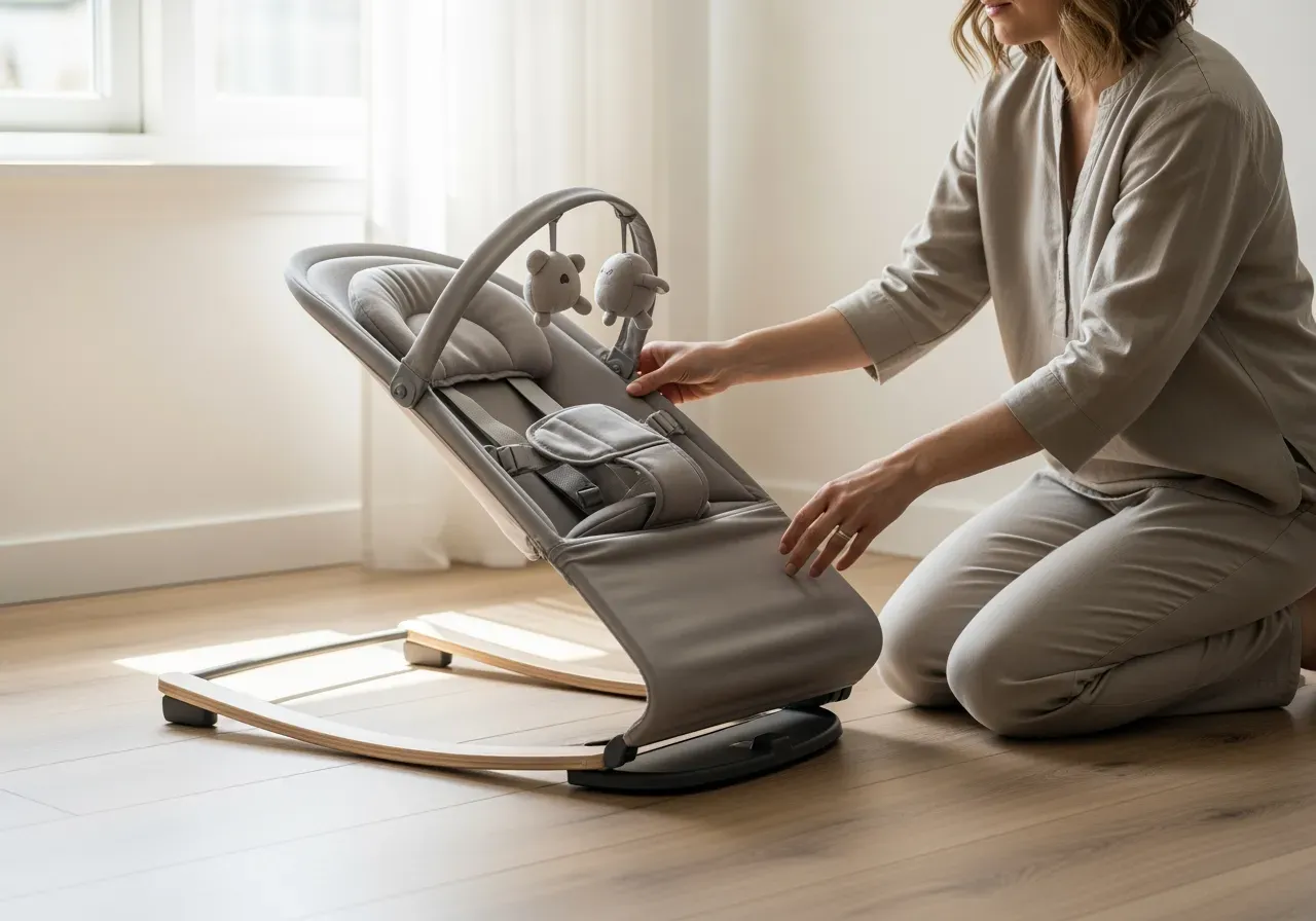 Ergonomisk babysitter i tryggt läge