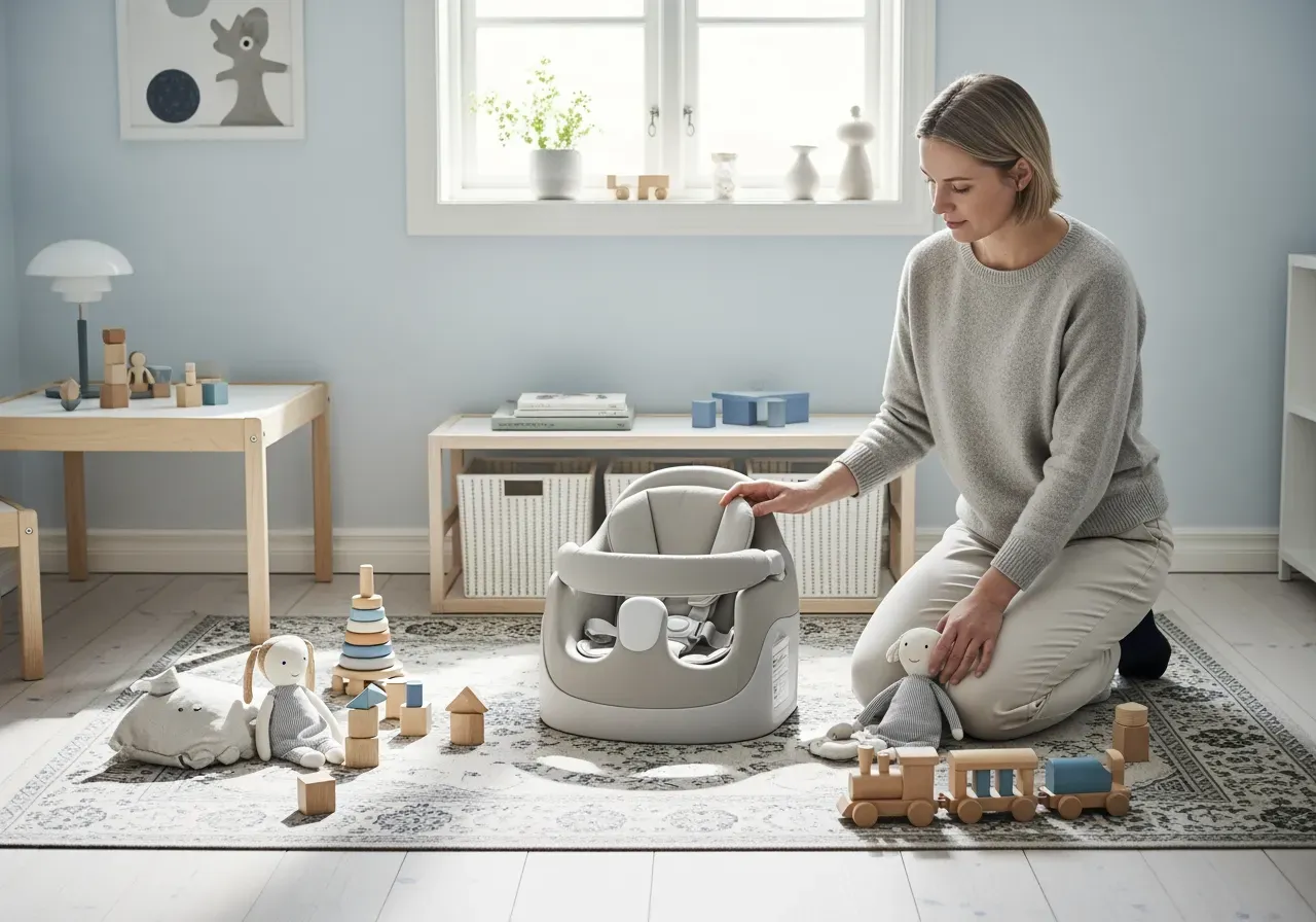 Babyskydd och lek i barnrummet