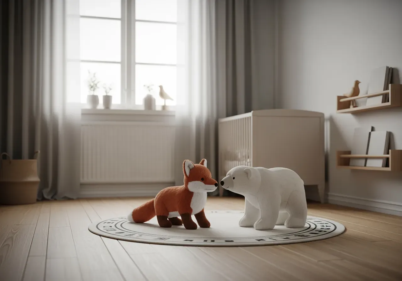 Räv och isbjörn i barnrum