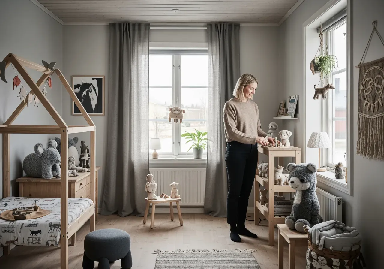 Inreda barnrum med djurtema