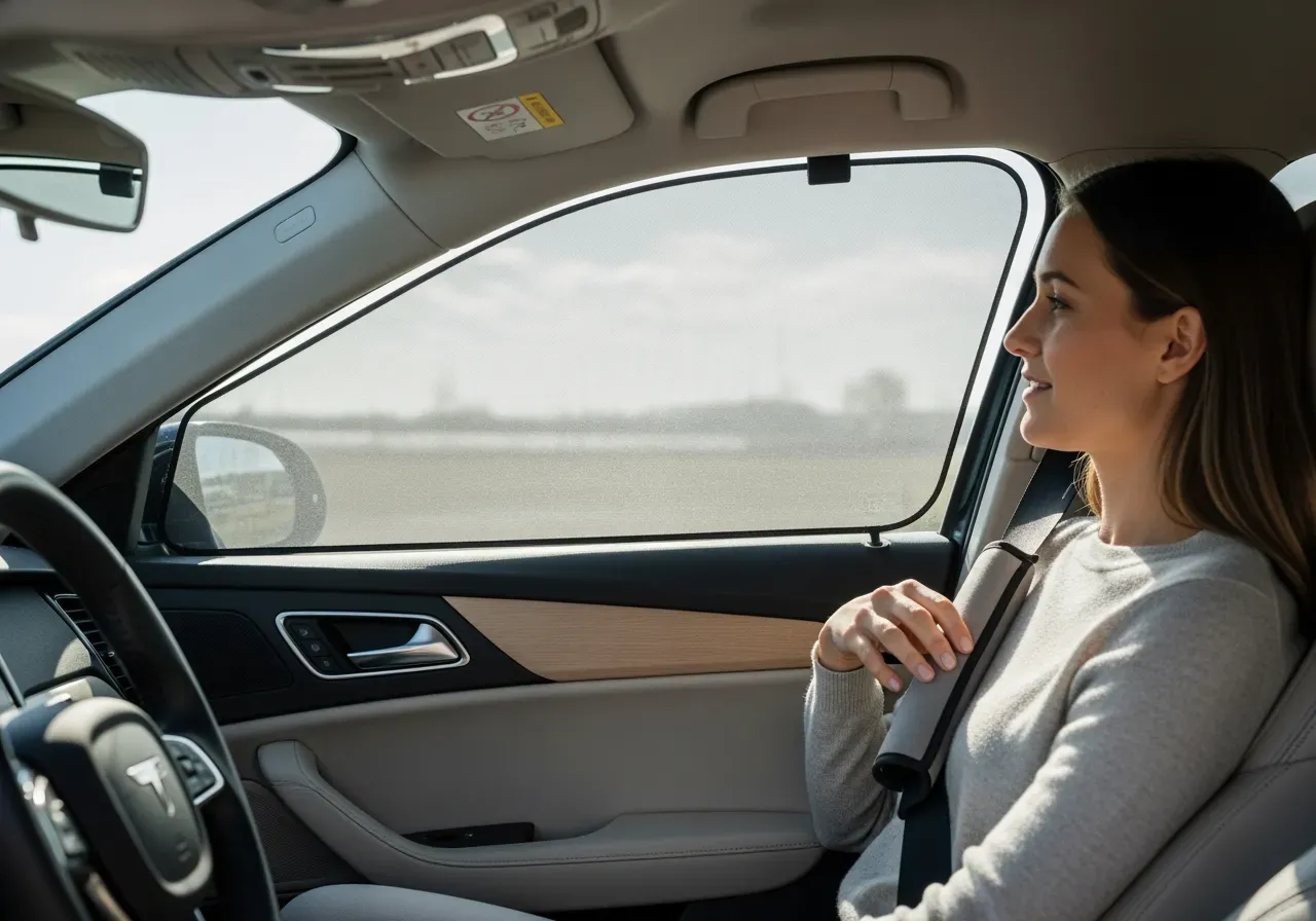 Heckbo solskydd och bältesskydd i bilen