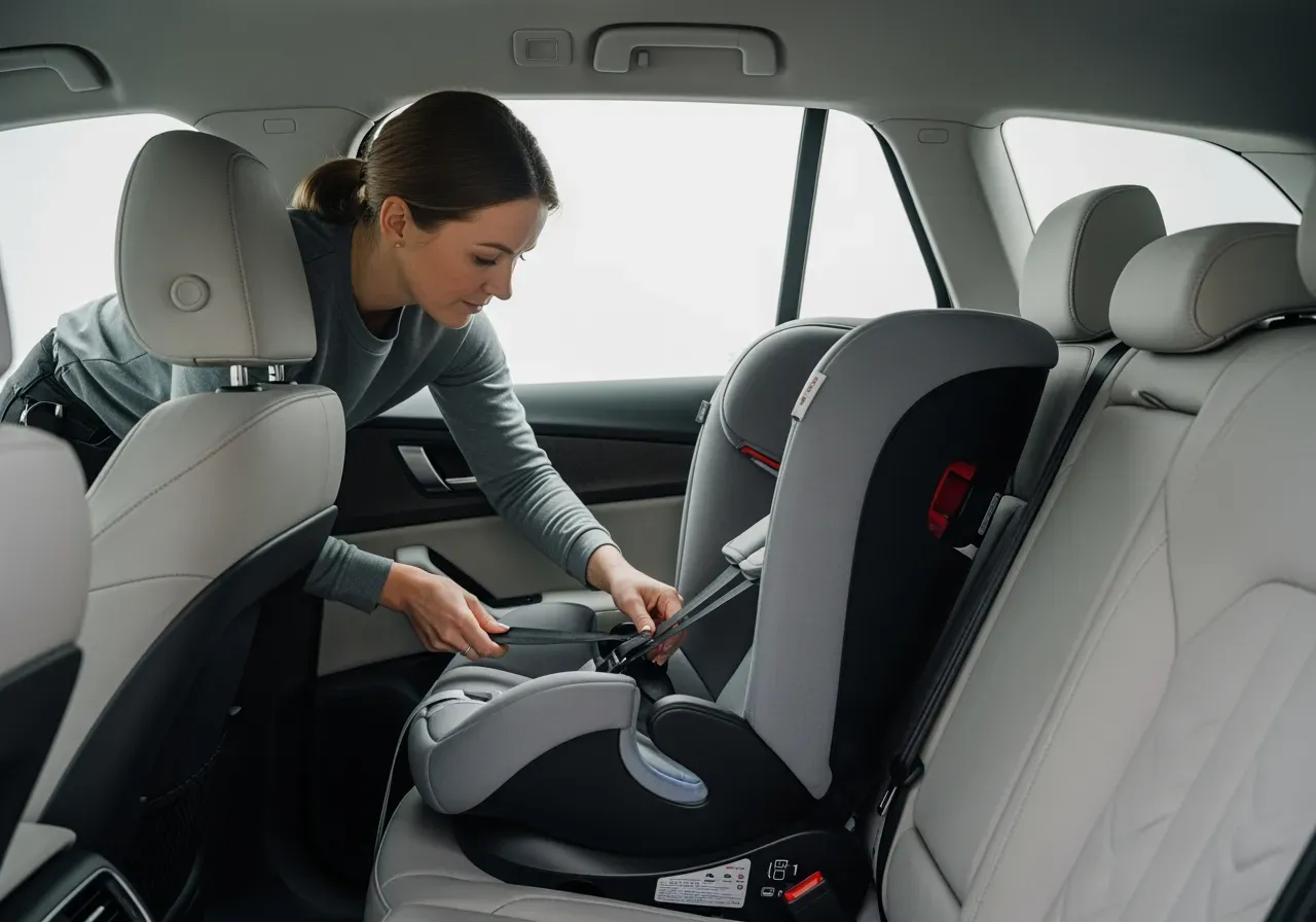 Bilstol i baksätet sätt framifrån