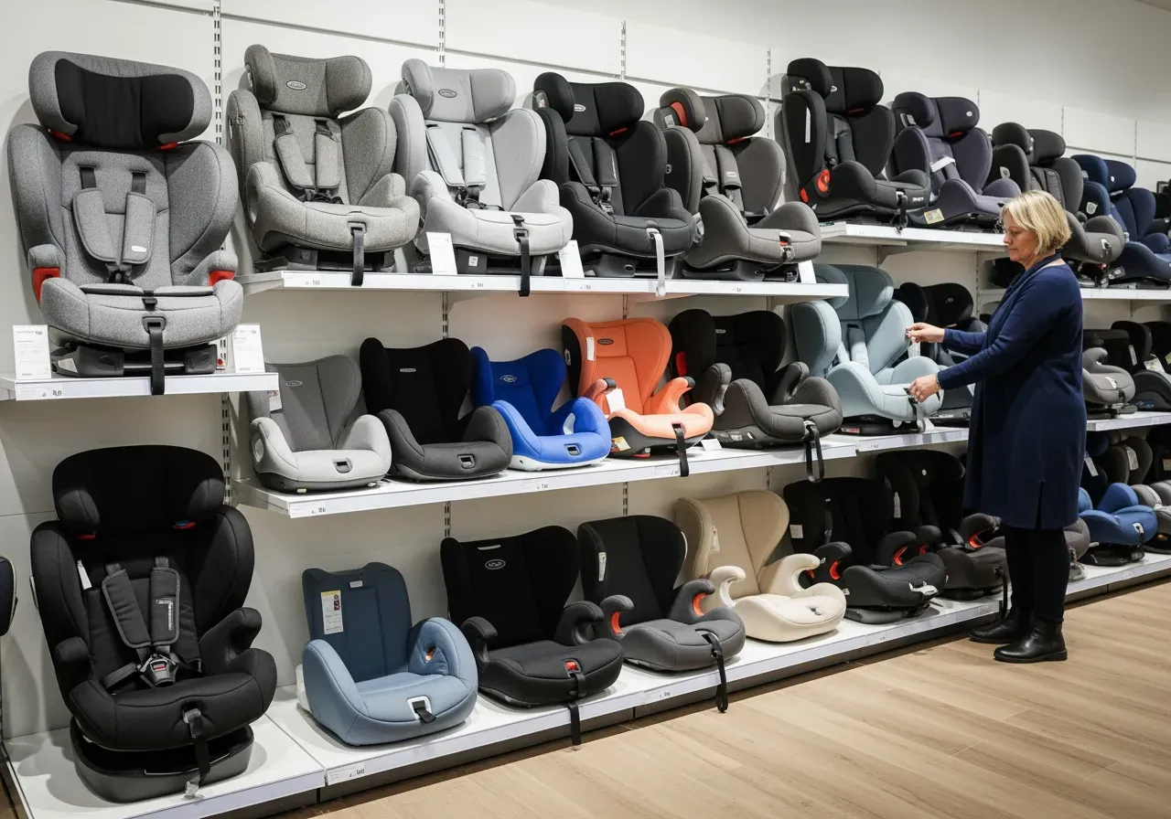 Babyskydd och bältesstolar i butik