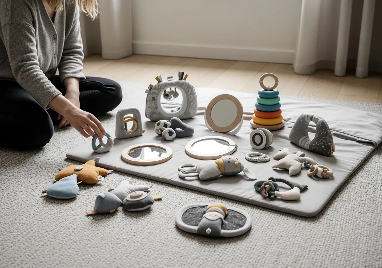 Aktivitetsleksaker för bebisar och magläge