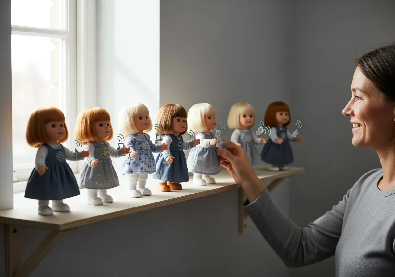 Babydockor efter funktion med ljud rörelse