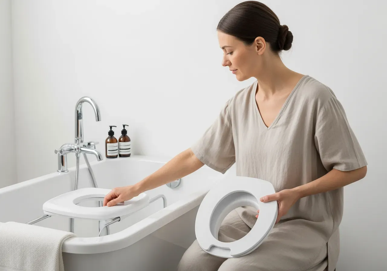 Badstöd och toalettsits för småbarn