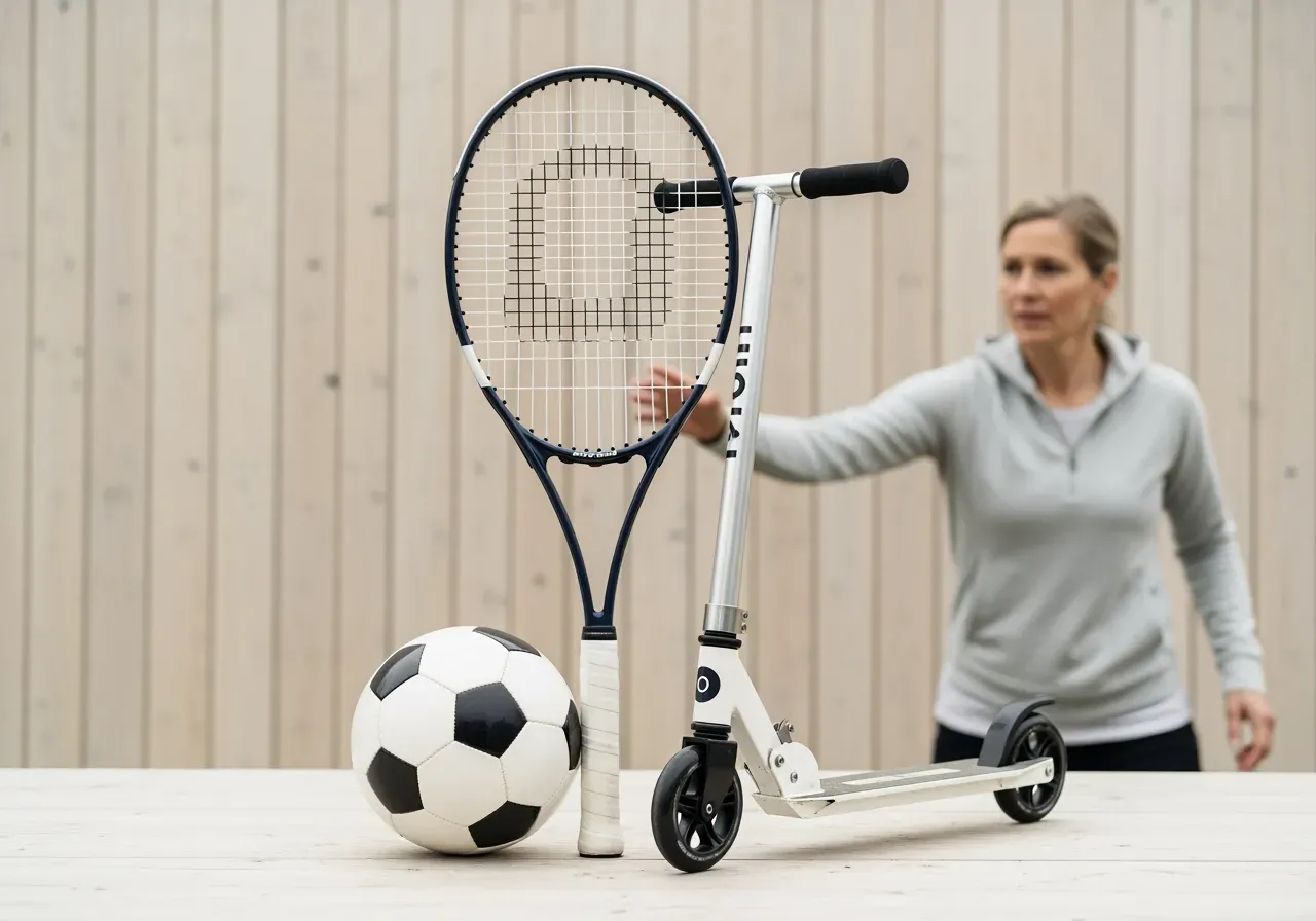 Barbie sport med tennis fotboll skoter