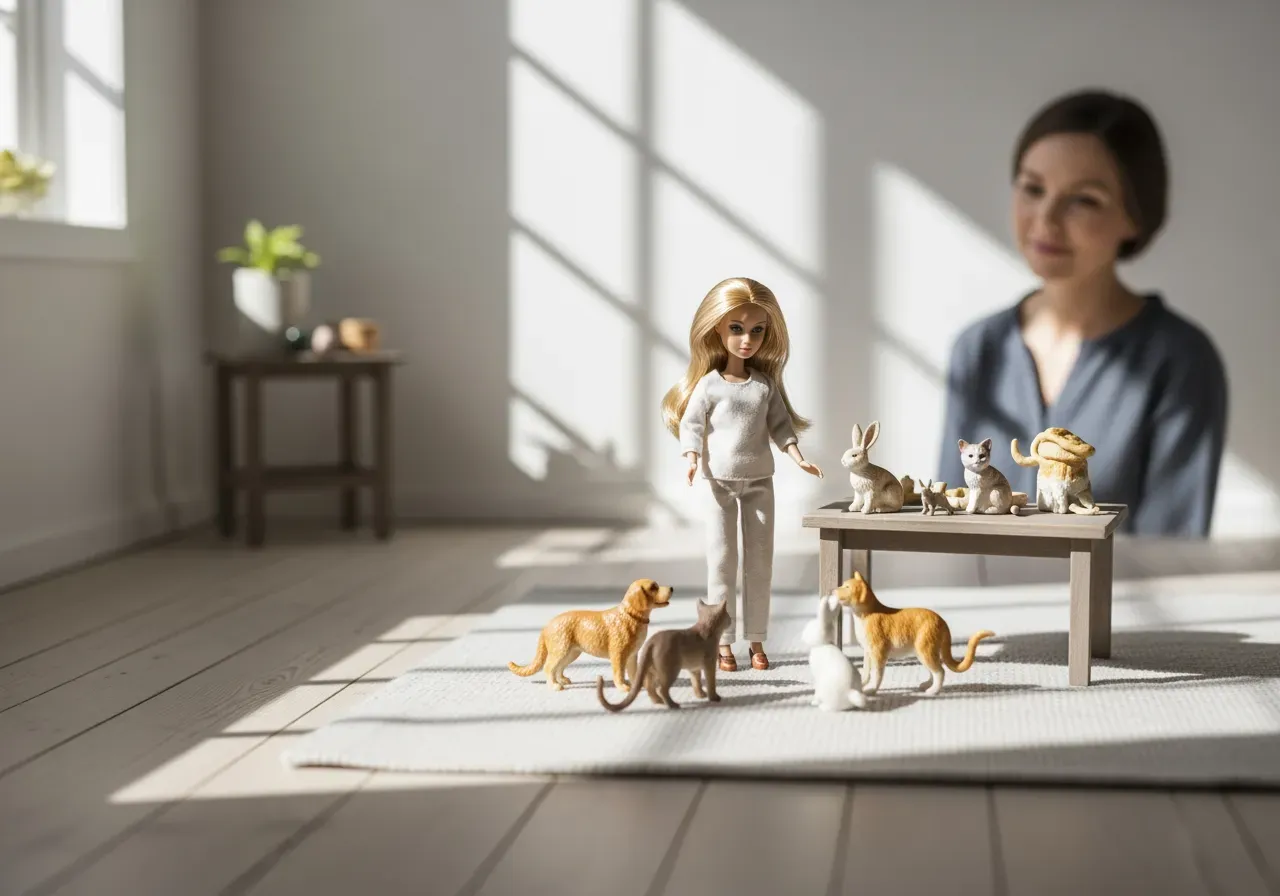 Barbie vardagslek med djur