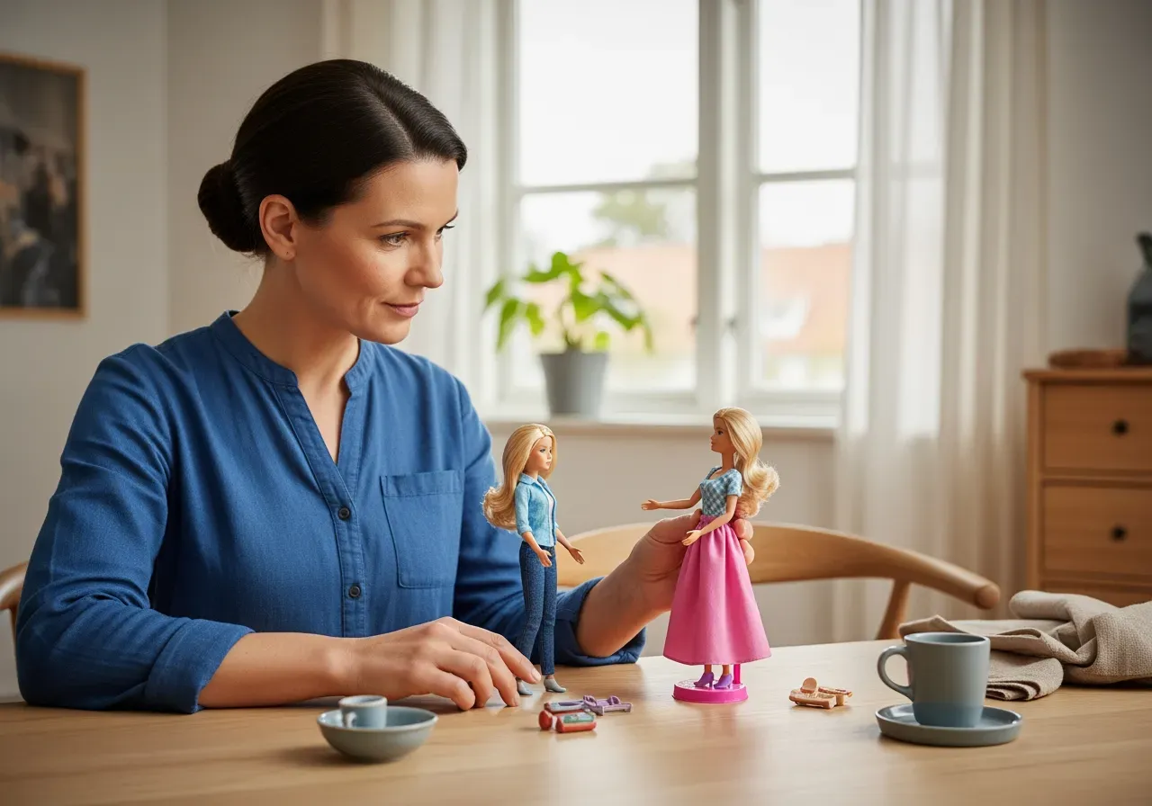 Berättande lek med Barbie hemma
