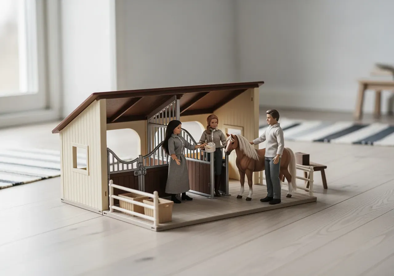 Dockor med häst i lekset