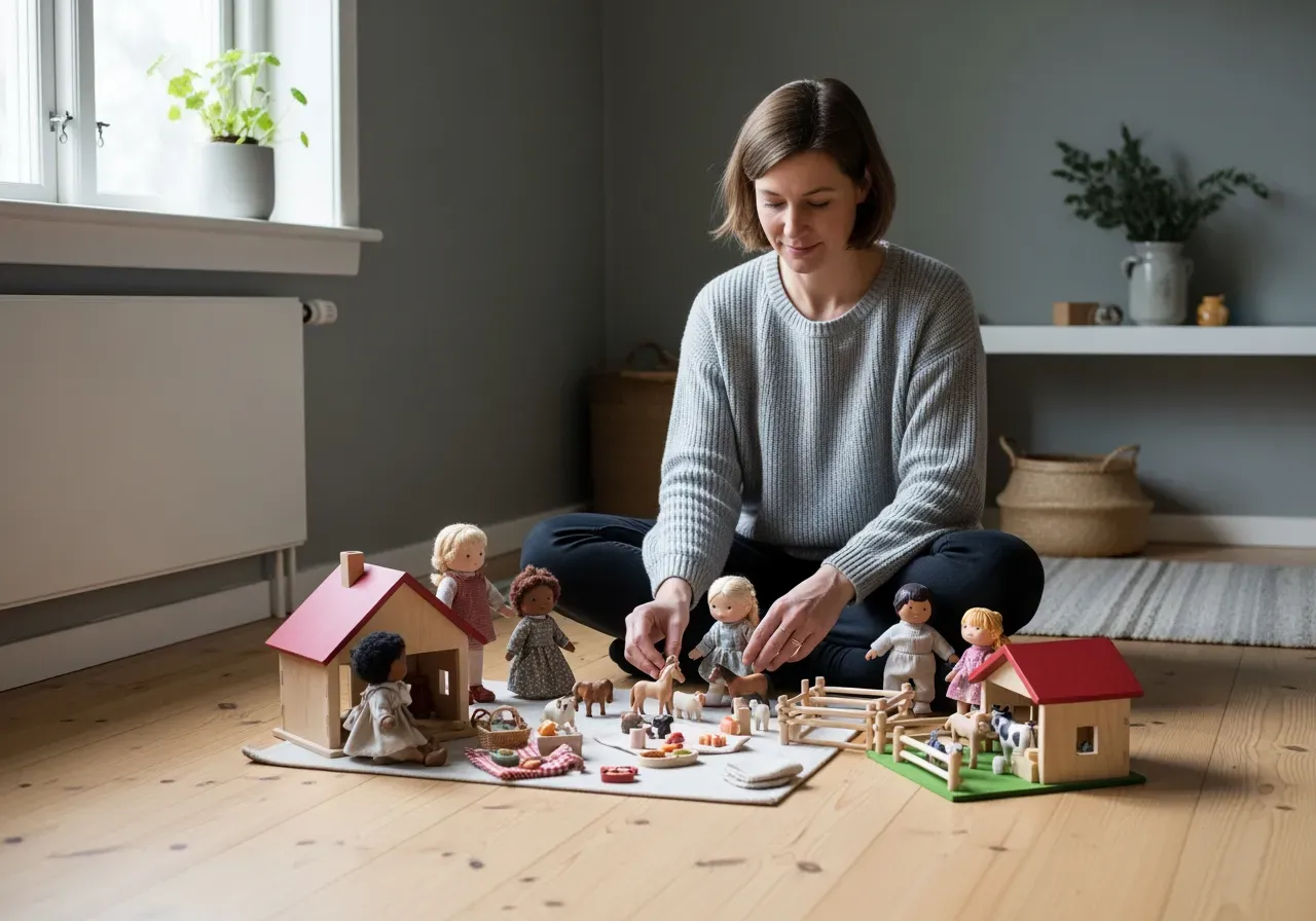 Dockor och lekset för berättande lek