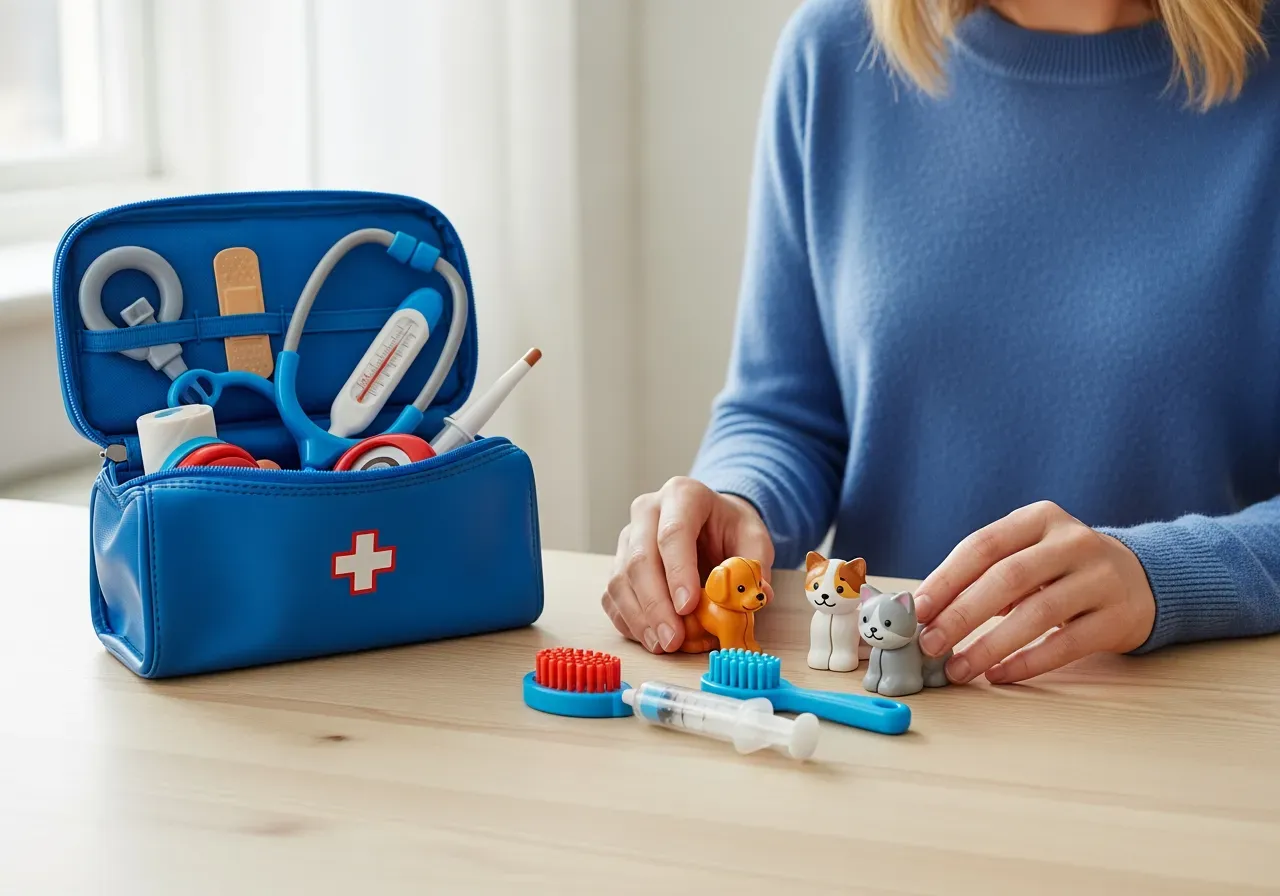 Doktorsväska och veterinärset för barn