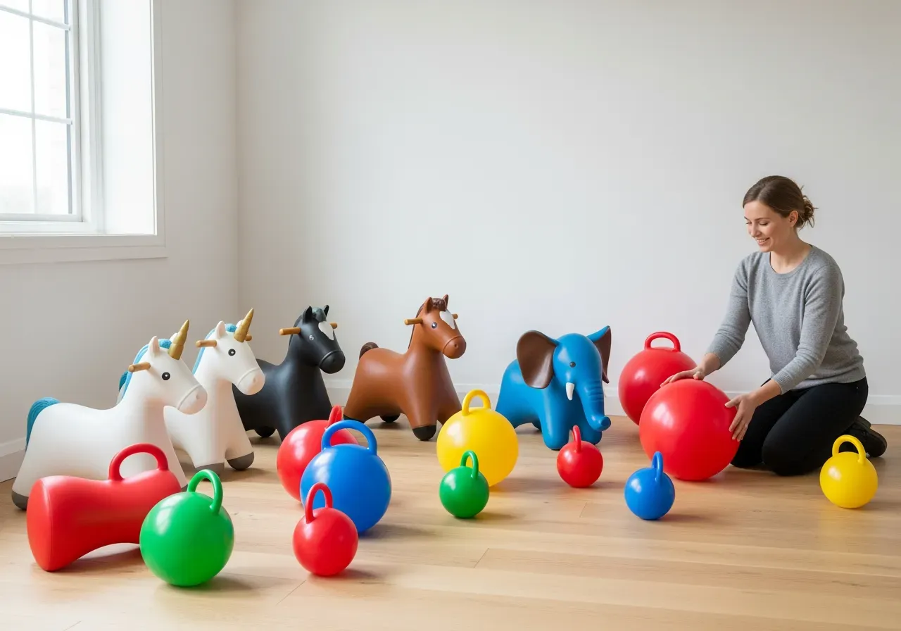 Hoppbollar och hoppdjur för barn