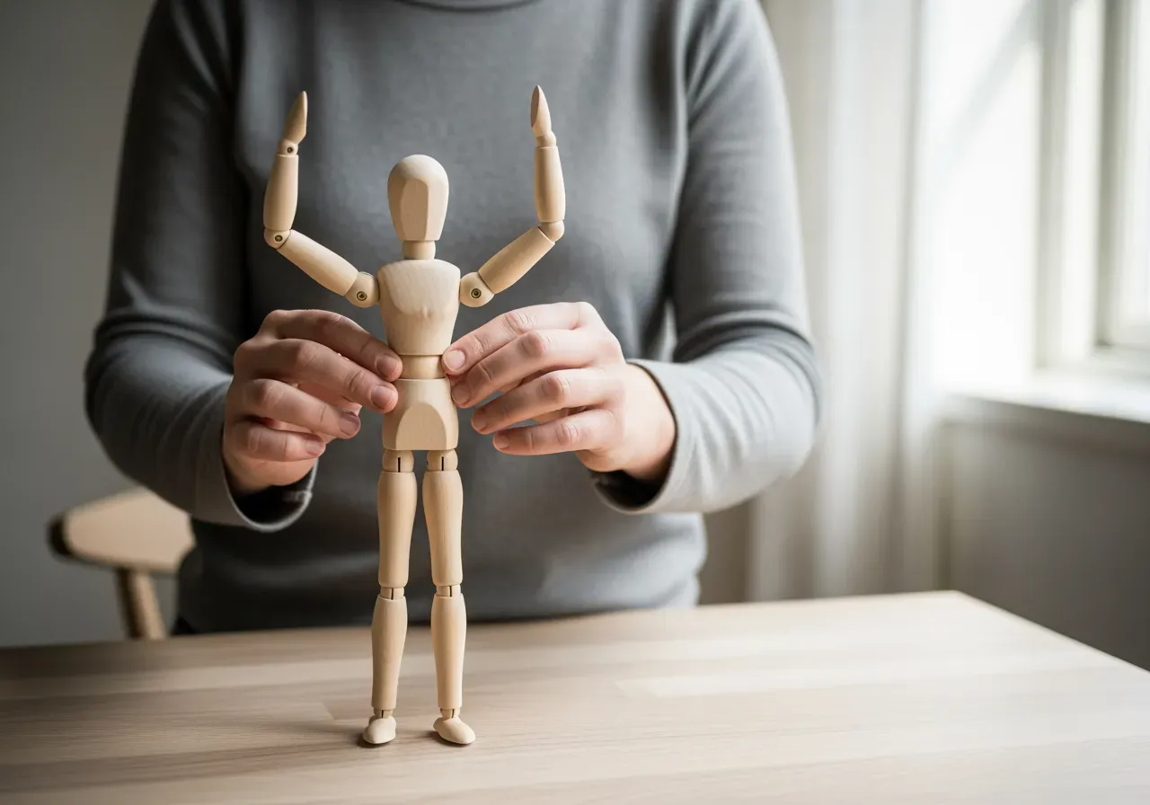 Barn arrangerar poserbar docka 36 cm