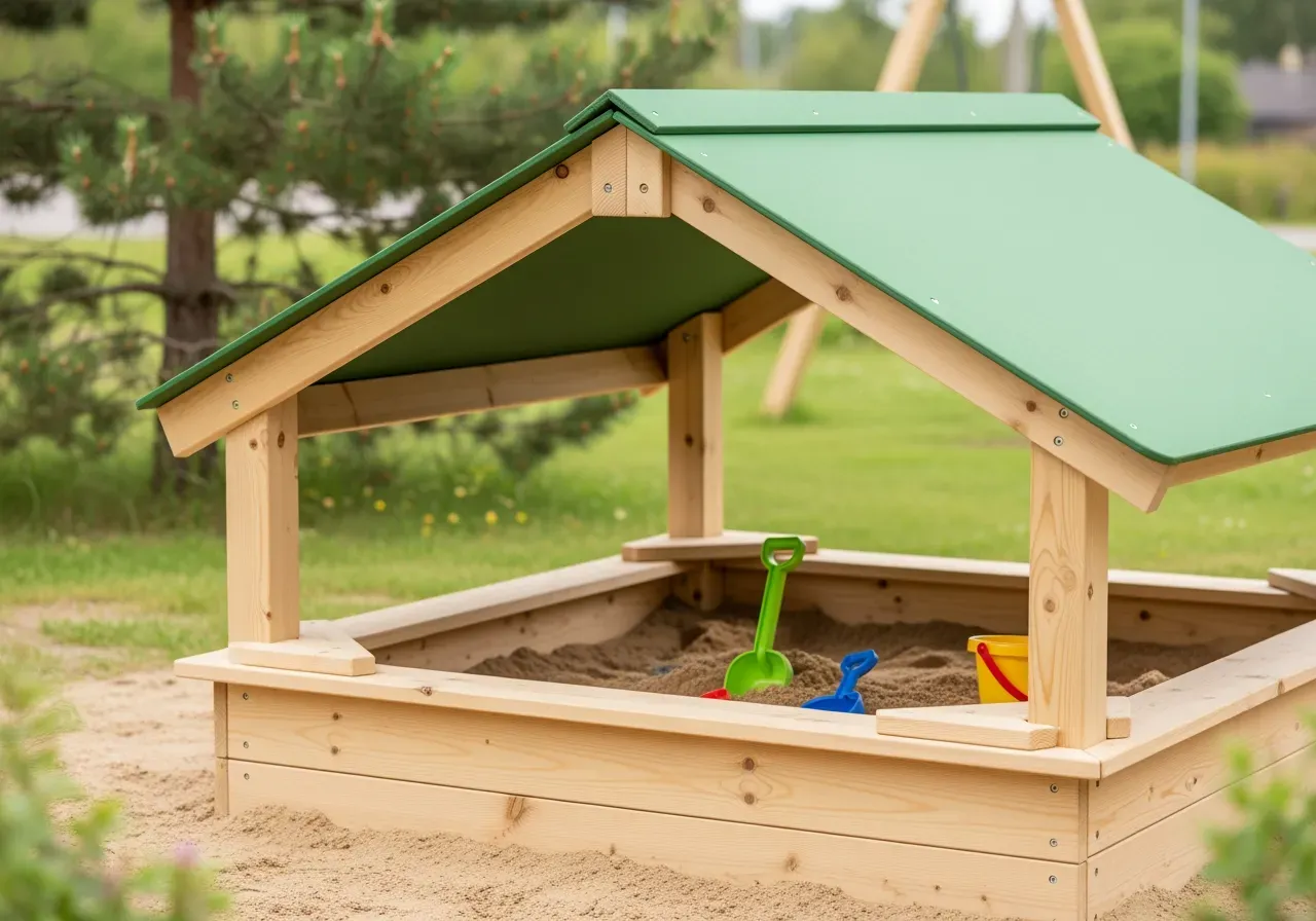 Sandlådor med tak för barn