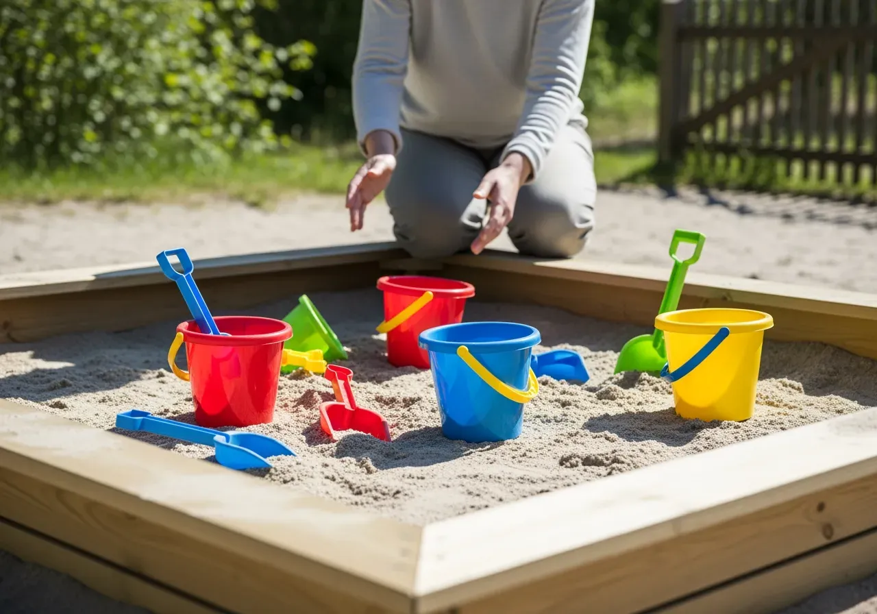 Sandlek för nybörjare i sandlåda