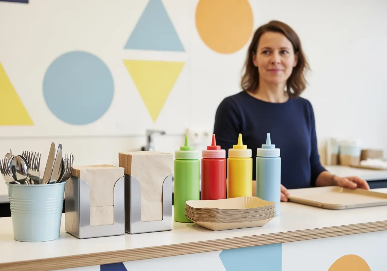 Lekfull snabbmatsbar med tillbehör