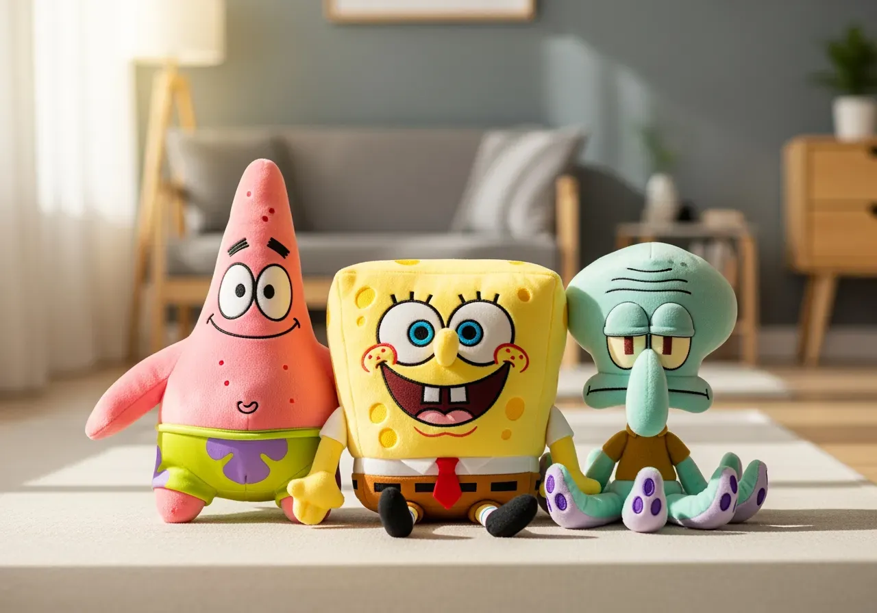 Svampbob gosedjur med Patrick och Bläckfisk