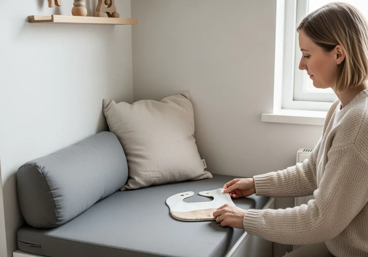 Bebisens vardag med babysitter och haklapp