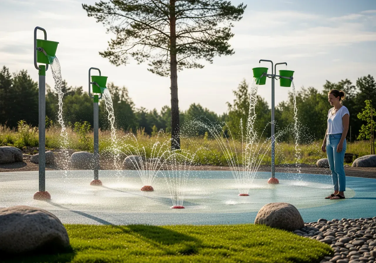 Vattenlek utomhus för barn