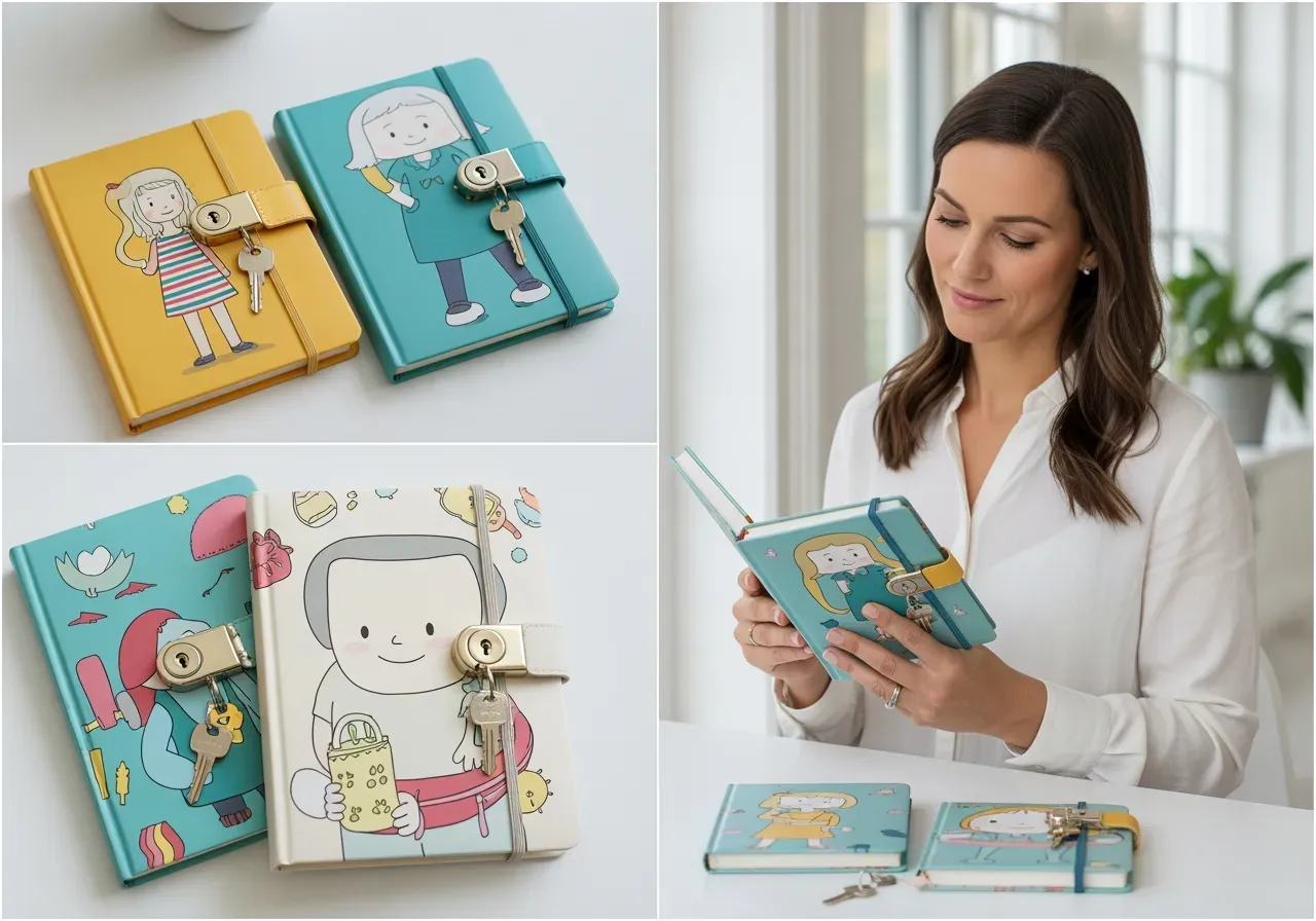 Dagböcker med lås för barn