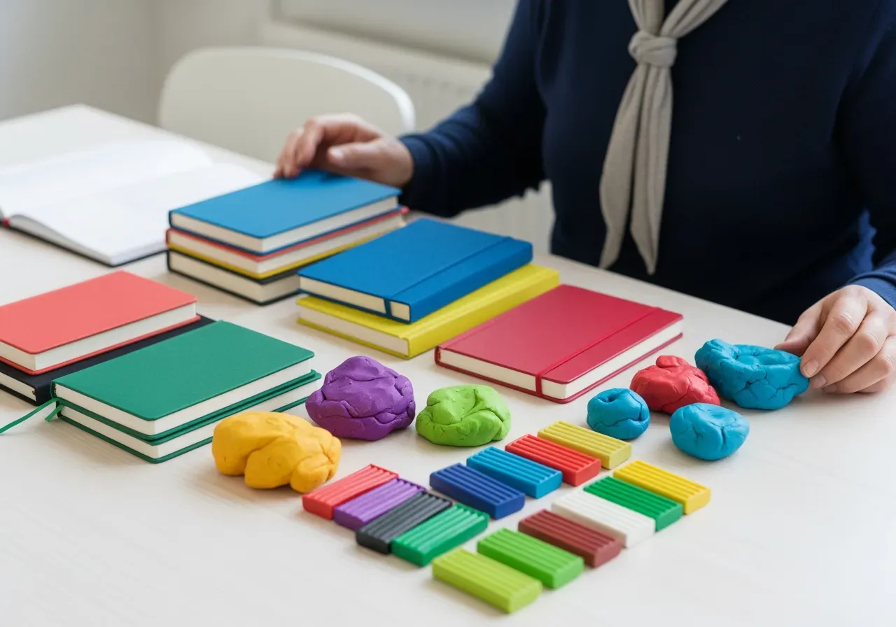 Dagböcker och leklera för barn