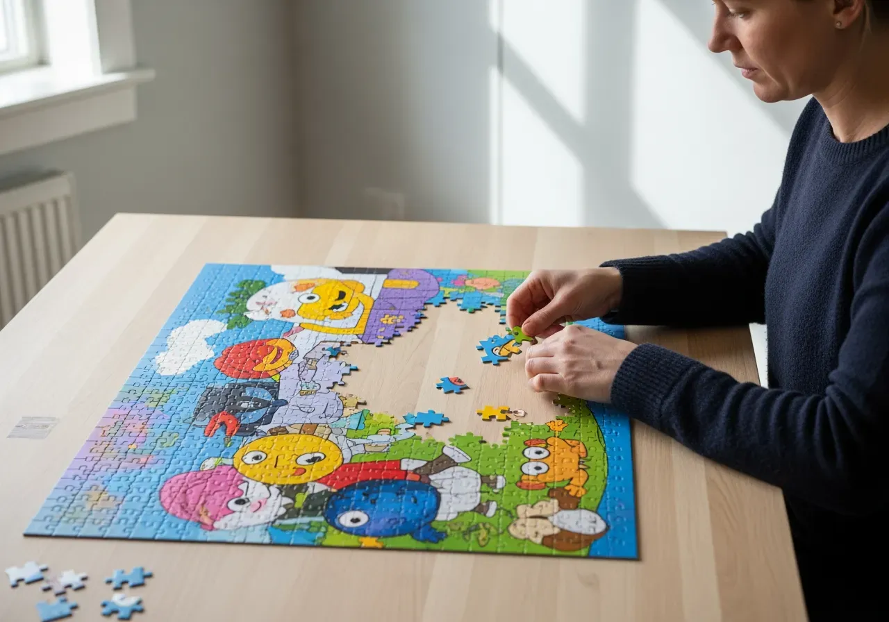 Familjepussel med kända favoriter