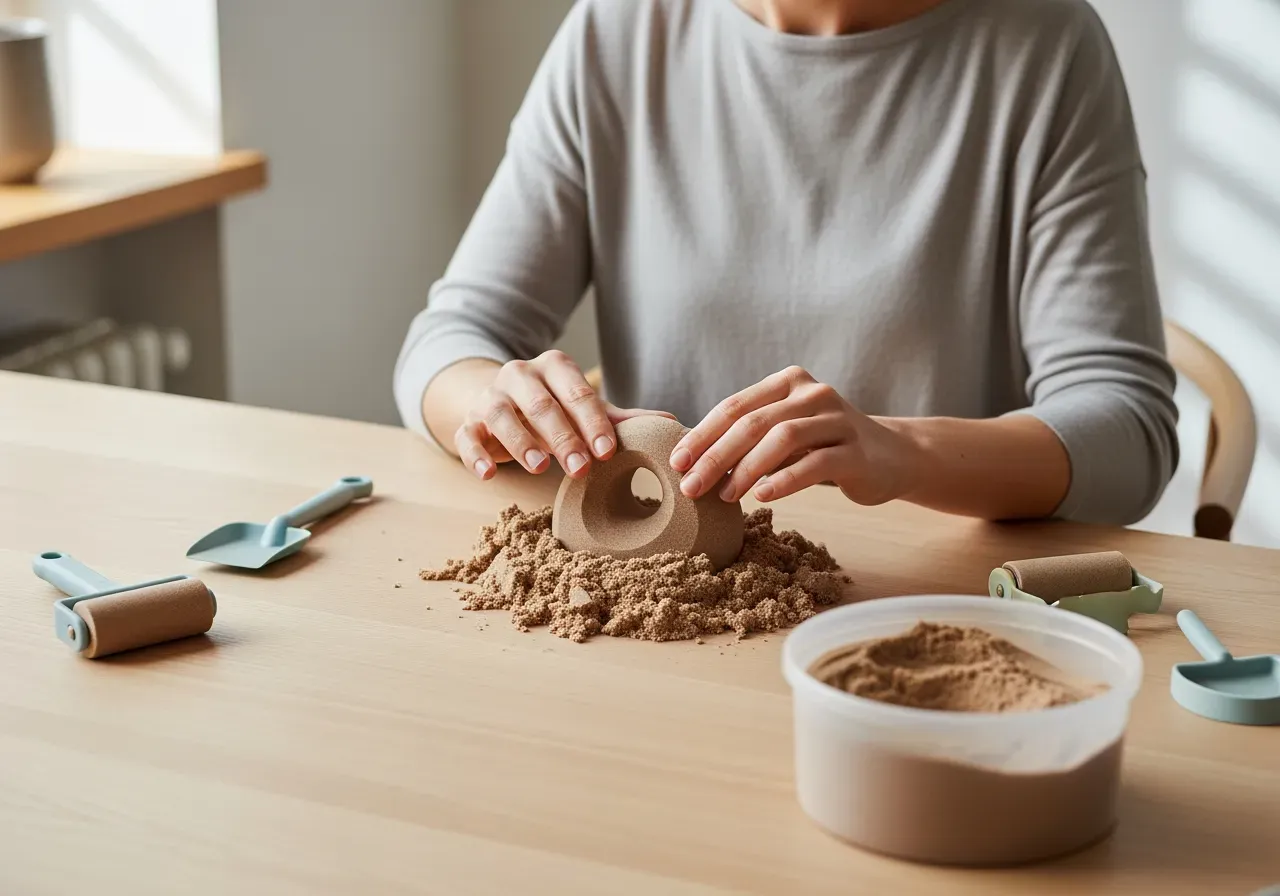 Kinetisk sand för nybörjare hemma
