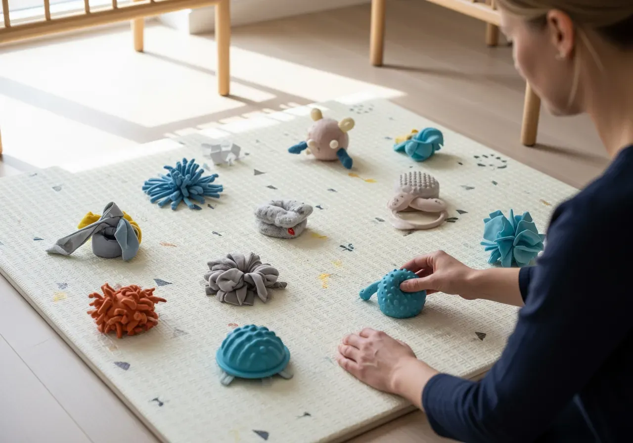 Lekstunder för bebis med leksaker