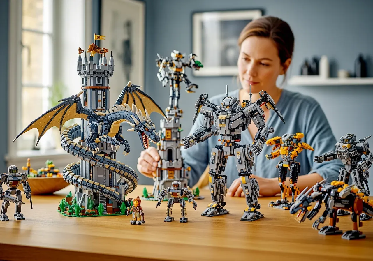 LEGO äventyrsbyggen med robotar och drakar