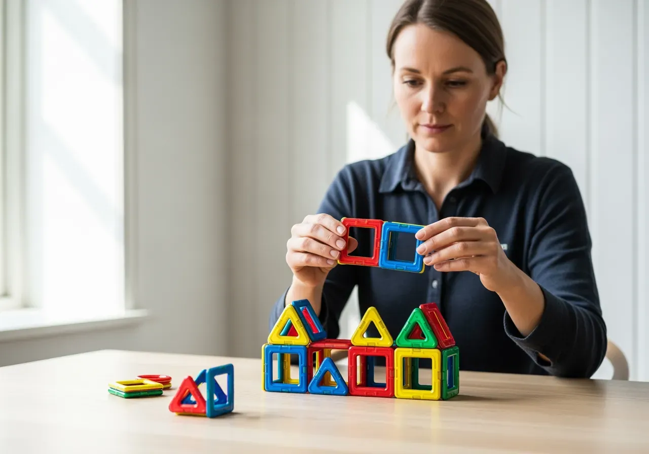 Enkel bygglek med magnetklossar