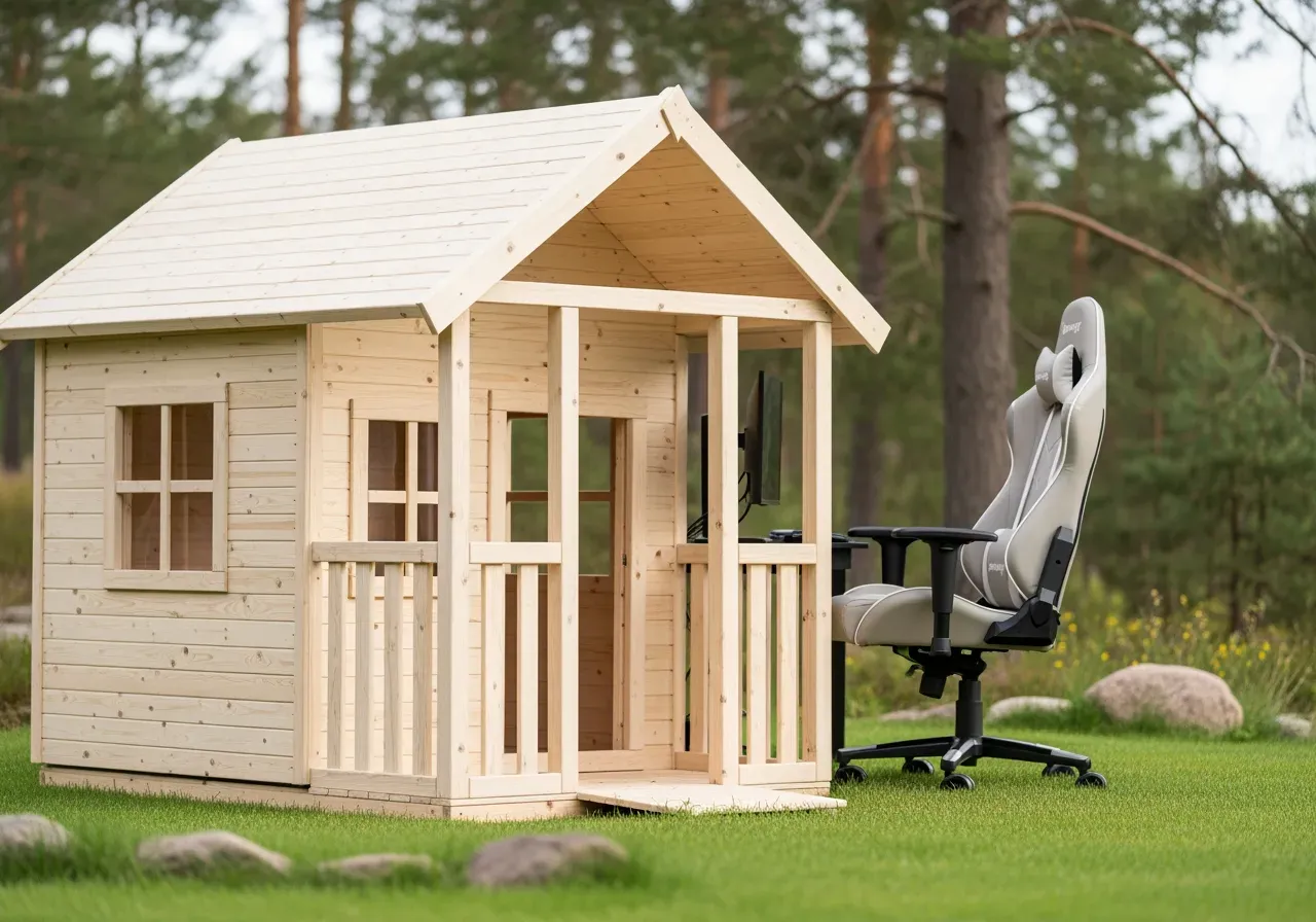 Lekstuga och spelstol för barn