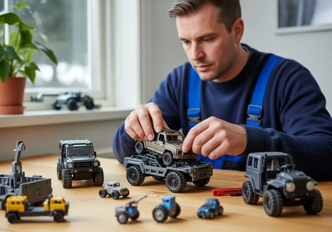 Montera och serva leksaksfordon hemma