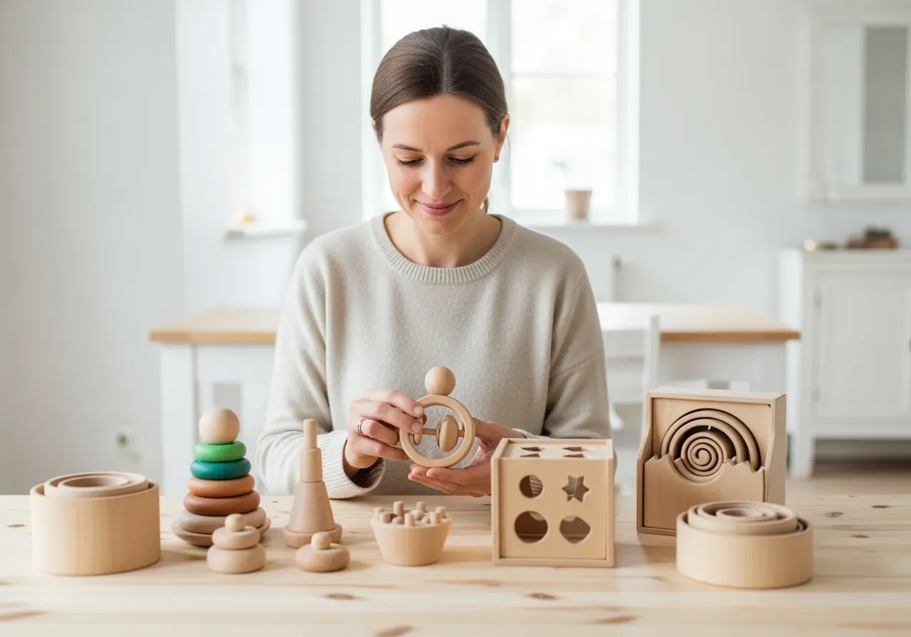 Montessori träleksaker för bebisar