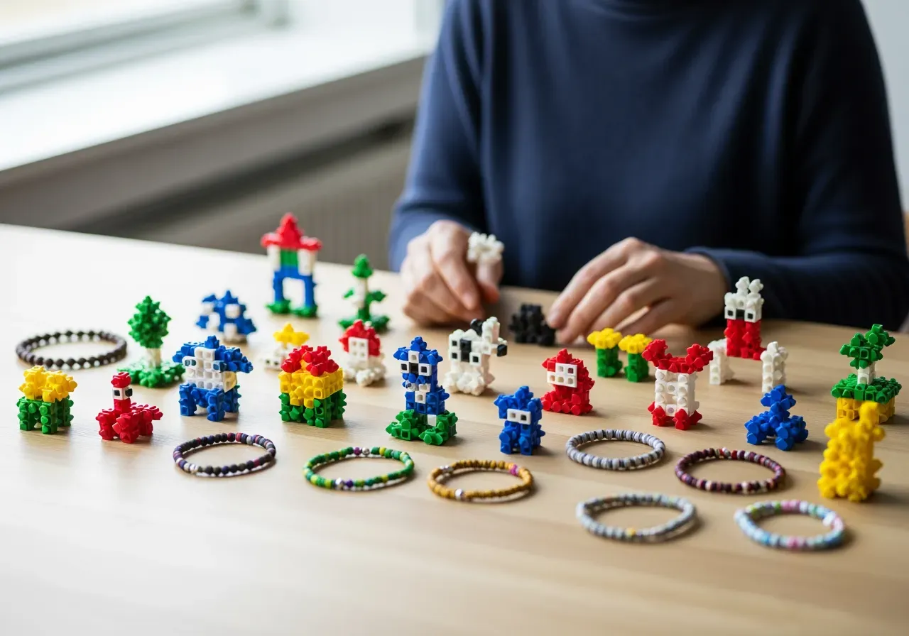 Nybörjarbyggen med Plus-Plus och armband