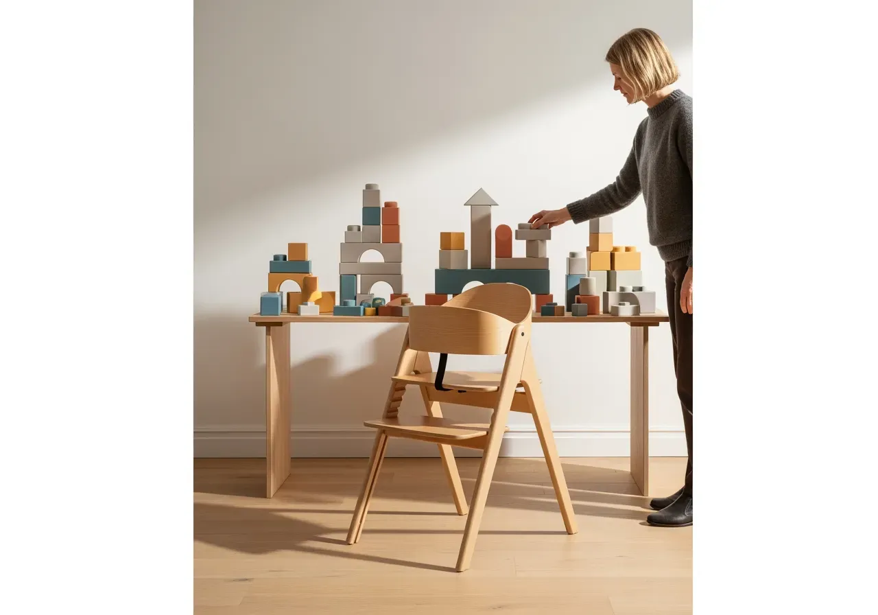 Presenter för småbarn med LEGO och matstol